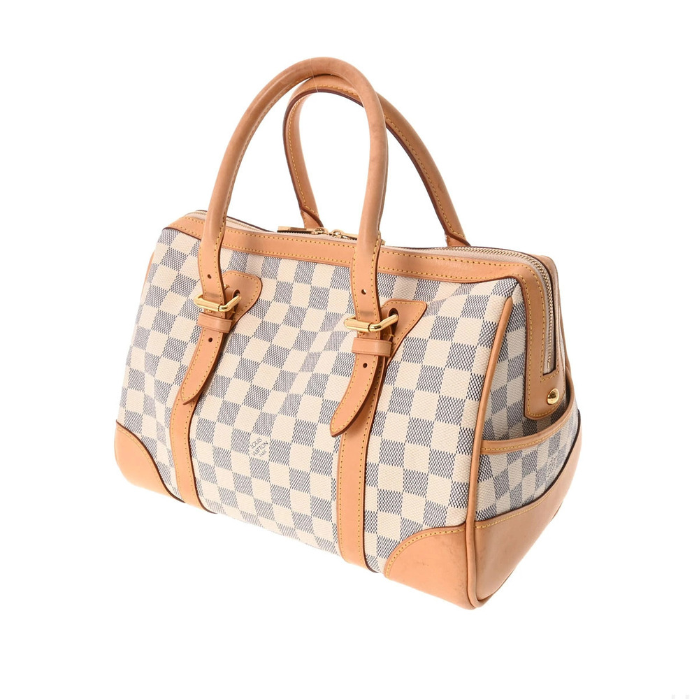 Louis Vuitton White Canvas Damier Azur Handbag White Berkeley White